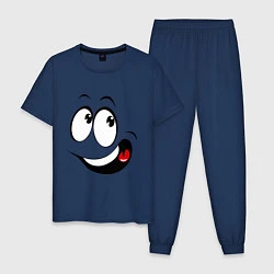Пижама хлопковая мужская Смайл01, цвет: тёмно-синий