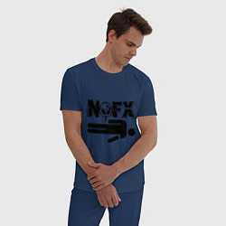 Пижама хлопковая мужская NOFX crushman, цвет: тёмно-синий — фото 2