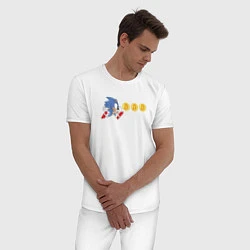 Пижама хлопковая мужская Монетный Соник, цвет: белый — фото 2