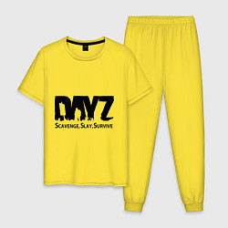 Пижама хлопковая мужская DayZ: Slay Survive, цвет: желтый
