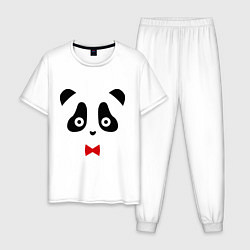 Пижама хлопковая мужская Панда (мужская), цвет: белый