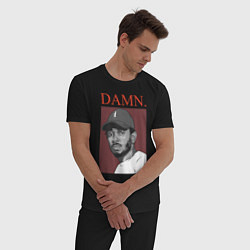 Пижама хлопковая мужская Kendrick Lamar: DAMN, цвет: черный — фото 2