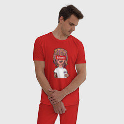 Пижама хлопковая мужская Lil Pump: Esketit Style, цвет: красный — фото 2