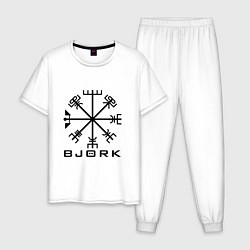 Пижама хлопковая мужская Bjork Rune, цвет: белый