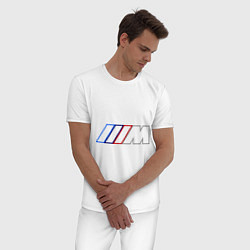 Пижама хлопковая мужская BMW Motor Contur, цвет: белый — фото 2
