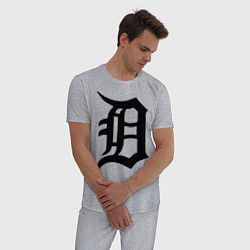 Пижама хлопковая мужская Detroit Tigers, цвет: меланж — фото 2