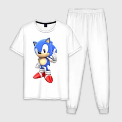 Пижама хлопковая мужская Classic Sonic, цвет: белый