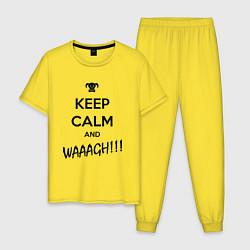Пижама хлопковая мужская Keep Calm & WAAAGH, цвет: желтый