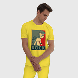Пижама хлопковая мужская Rock Pony, цвет: желтый — фото 2