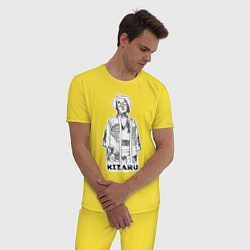 Пижама хлопковая мужская Kizaru, цвет: желтый — фото 2