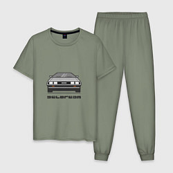 Пижама хлопковая мужская DeLorean, цвет: авокадо