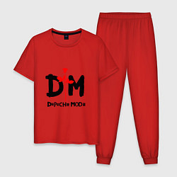 Пижама хлопковая мужская Depeche Mode Rose, цвет: красный