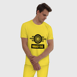Пижама хлопковая мужская Vault-tec, цвет: желтый — фото 2