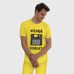 Пижама хлопковая мужская Never Forget, цвет: желтый — фото 2