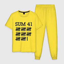 Пижама хлопковая мужская Sum 41: Days, цвет: желтый
