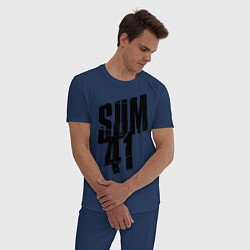 Пижама хлопковая мужская Sum Forty One, цвет: тёмно-синий — фото 2