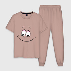 Пижама хлопковая мужская Позитив со всех сторон, цвет: пыльно-розовый