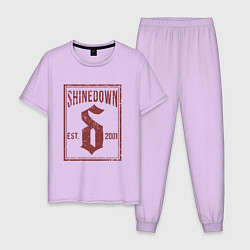 Пижама хлопковая мужская Shinedown est 2001, цвет: лаванда