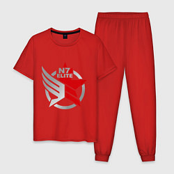 Пижама хлопковая мужская N7 Elite, цвет: красный