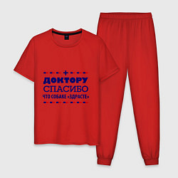 Пижама хлопковая мужская Доктору-спасибо, цвет: красный
