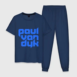 Пижама хлопковая мужская Paul van Dyk: Filled, цвет: тёмно-синий
