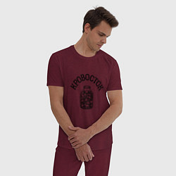 Пижама хлопковая мужская Кровосток: банка, цвет: меланж-бордовый — фото 2