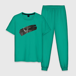 Пижама хлопковая мужская Alien433, цвет: зеленый