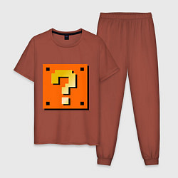 Пижама хлопковая мужская Mario box, цвет: кирпичный