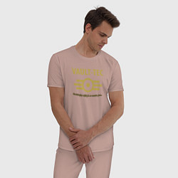 Пижама хлопковая мужская Vault Tec, цвет: пыльно-розовый — фото 2