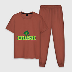 Пижама хлопковая мужская Ирландия, цвет: кирпичный