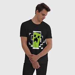 Пижама хлопковая мужская Crash Minecraft, цвет: черный — фото 2