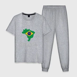 Пижама хлопковая мужская Brazil Country, цвет: меланж