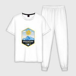 Пижама хлопковая мужская Argentina Soccer, цвет: белый