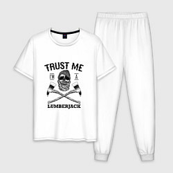 Пижама хлопковая мужская Trust me: Lumerjack, цвет: белый