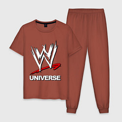 Пижама хлопковая мужская WWE universe, цвет: кирпичный