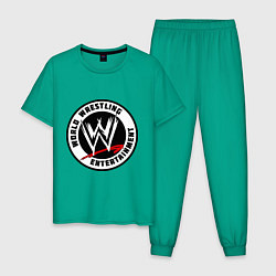 Пижама хлопковая мужская World wrestling entertainment, цвет: зеленый