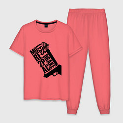 Пижама хлопковая мужская More 2Pac, цвет: коралловый