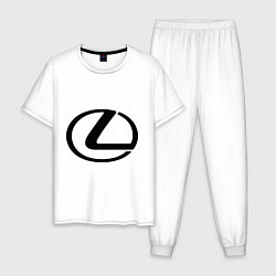 Пижама хлопковая мужская Logo lexus, цвет: белый