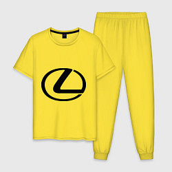Пижама хлопковая мужская Logo lexus, цвет: желтый