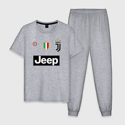 Пижама хлопковая мужская FC Juventus, цвет: меланж