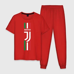 Пижама хлопковая мужская FC Juventus: Italy, цвет: красный