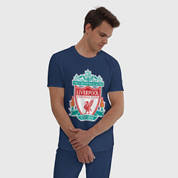 Пижама хлопковая мужская Liverpool FC, цвет: тёмно-синий — фото 2