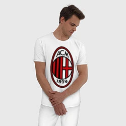 Пижама хлопковая мужская Milan ACM, цвет: белый — фото 2