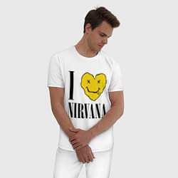 Пижама хлопковая мужская I love Nirvana, цвет: белый — фото 2