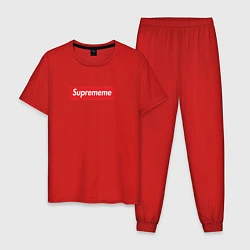 Пижама хлопковая мужская Suprememe, цвет: красный