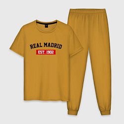 Пижама хлопковая мужская FC Real Madrid Est. 1902, цвет: горчичный