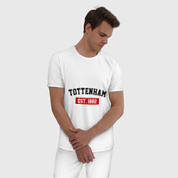 Пижама хлопковая мужская FC Tottenham Est. 1882, цвет: белый — фото 2