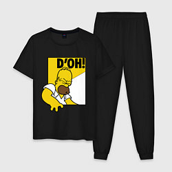 Пижама хлопковая мужская Homer D'OH!, цвет: черный