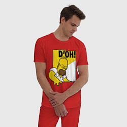 Пижама хлопковая мужская Homer D'OH!, цвет: красный — фото 2