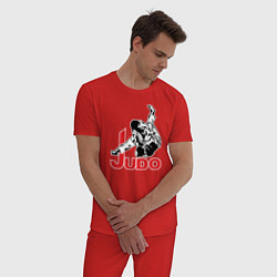 Пижама хлопковая мужская Judo Master, цвет: красный — фото 2